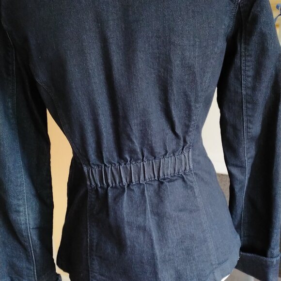 Calvin Klein Jeans Dark-Wash Stretch Denim Blazer NWOT, size S - Picture 7 of 9